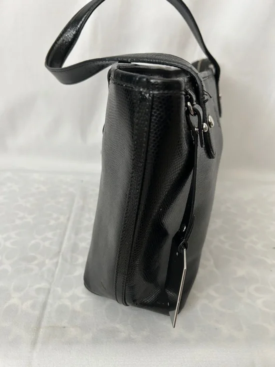 Lauren Ralph Lauren Classic Black Textured Leather Tote Shoulder Bag Purse 🌺🌺 - Picture 6 of 14